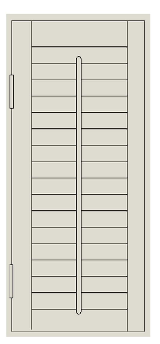 Shutter panel with 64mm louvres