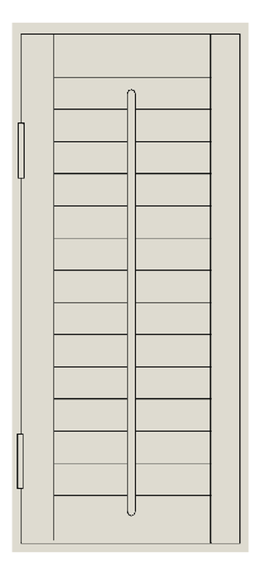 Shutter panel with 76mm louvres