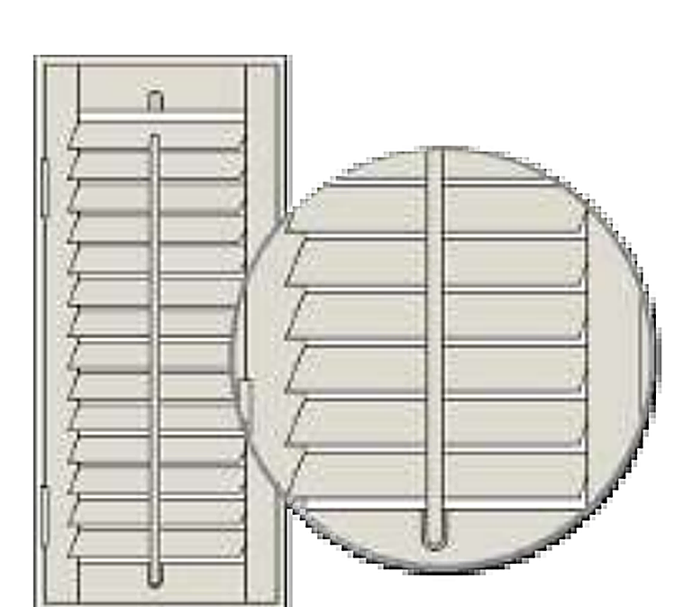Front tilt rod shown on a shutter panel