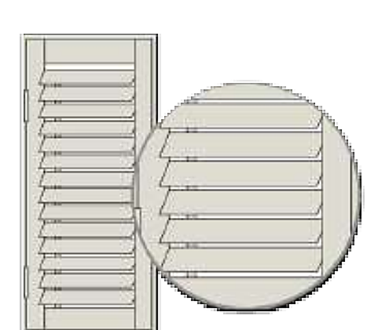 Clearview tilt rod shown on a shutter panel