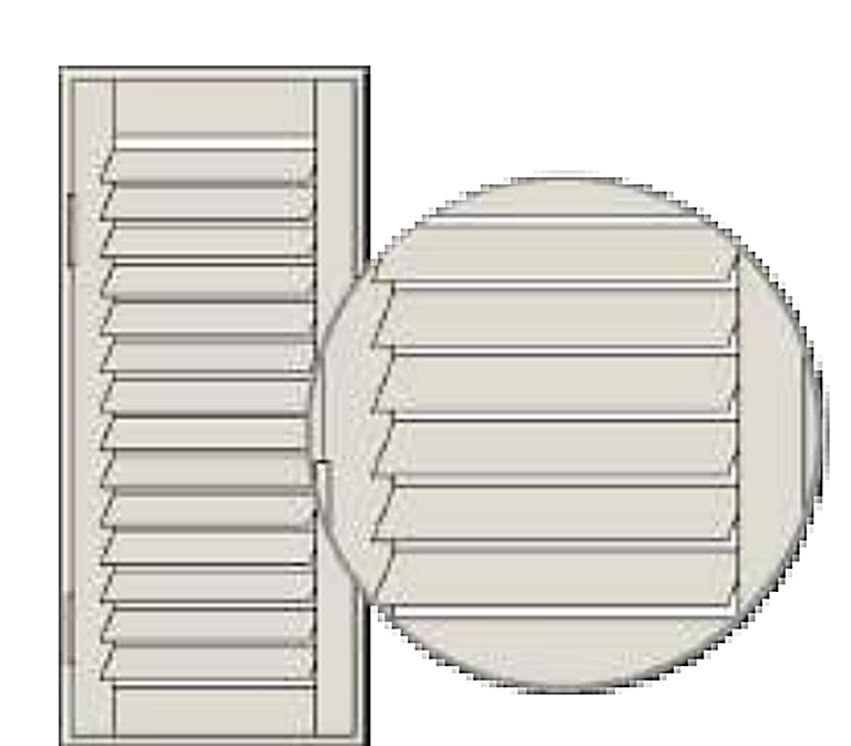 Hidden tilt rod shown on a shutter panel